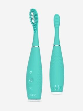 FOREO Turquoise Silicone Electric Toothbrush - Dual Brush Heads